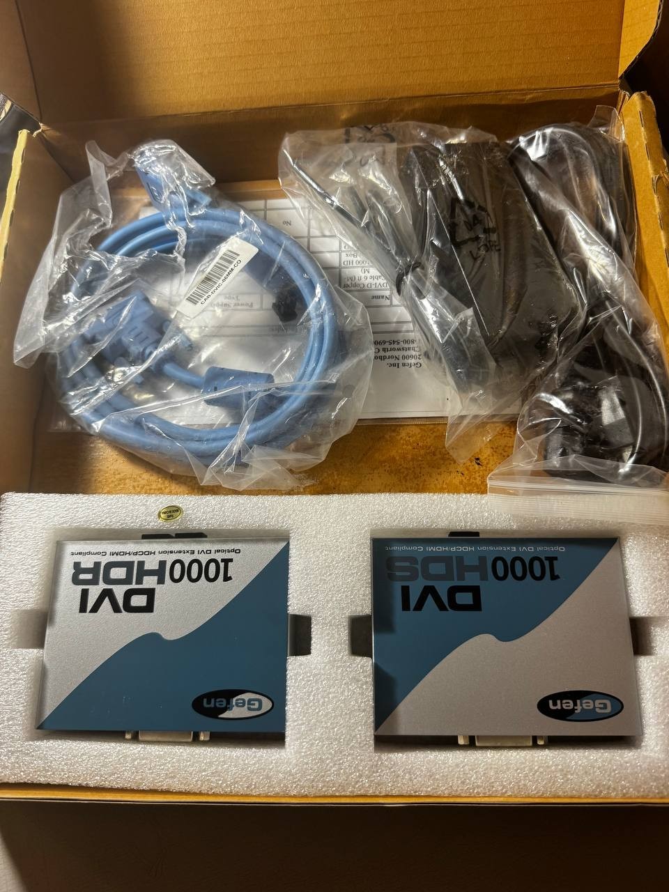 Gefen DVI 1000HD KVM Extender Sender Receiver Fiber Optic Extension System Kit