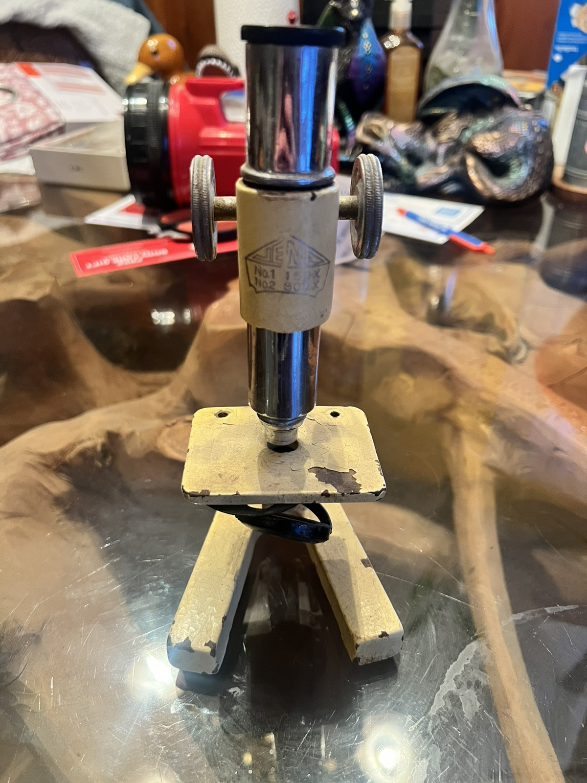 vintage jena microscope