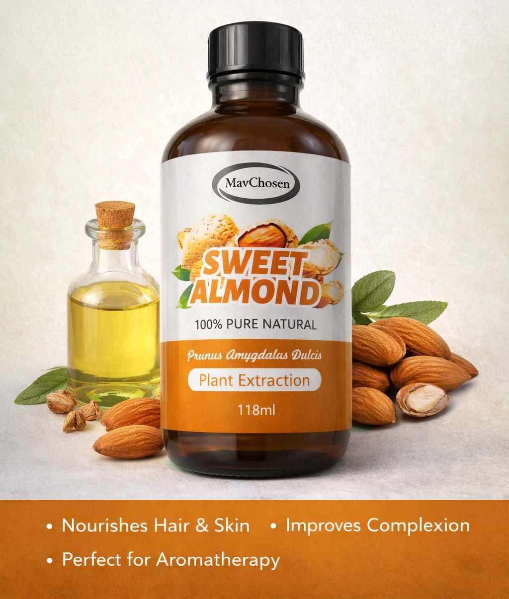 SWEET ALMOND OIL CARRIER  NATURAL 100% PURE FOR SKINCARE