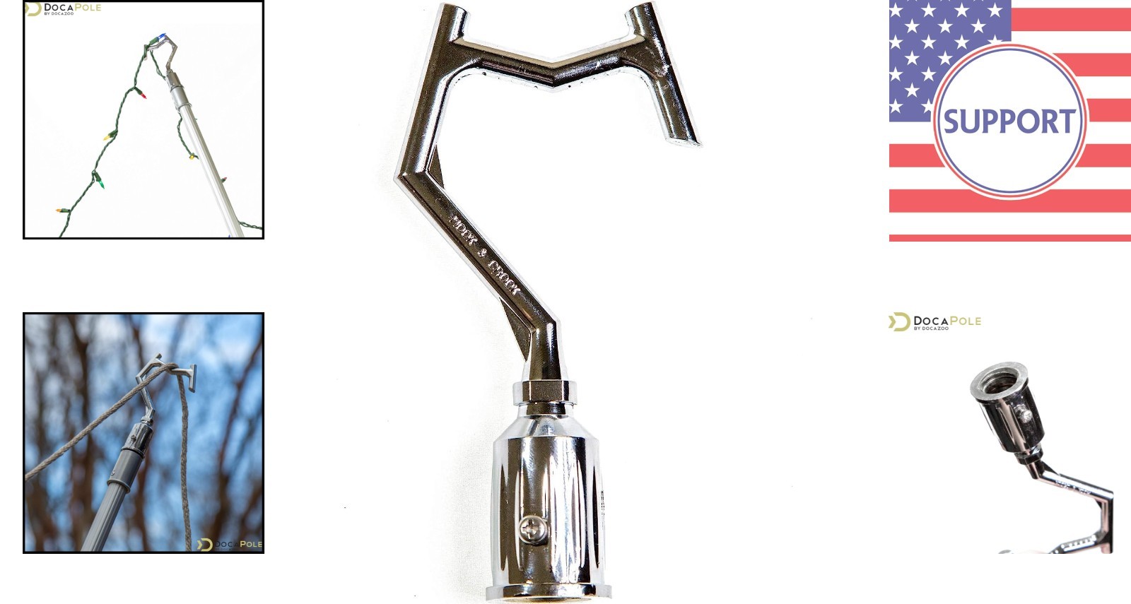 DOCA Boat Hook - Durable Lightweight Tool for Christmas Light Hanging
