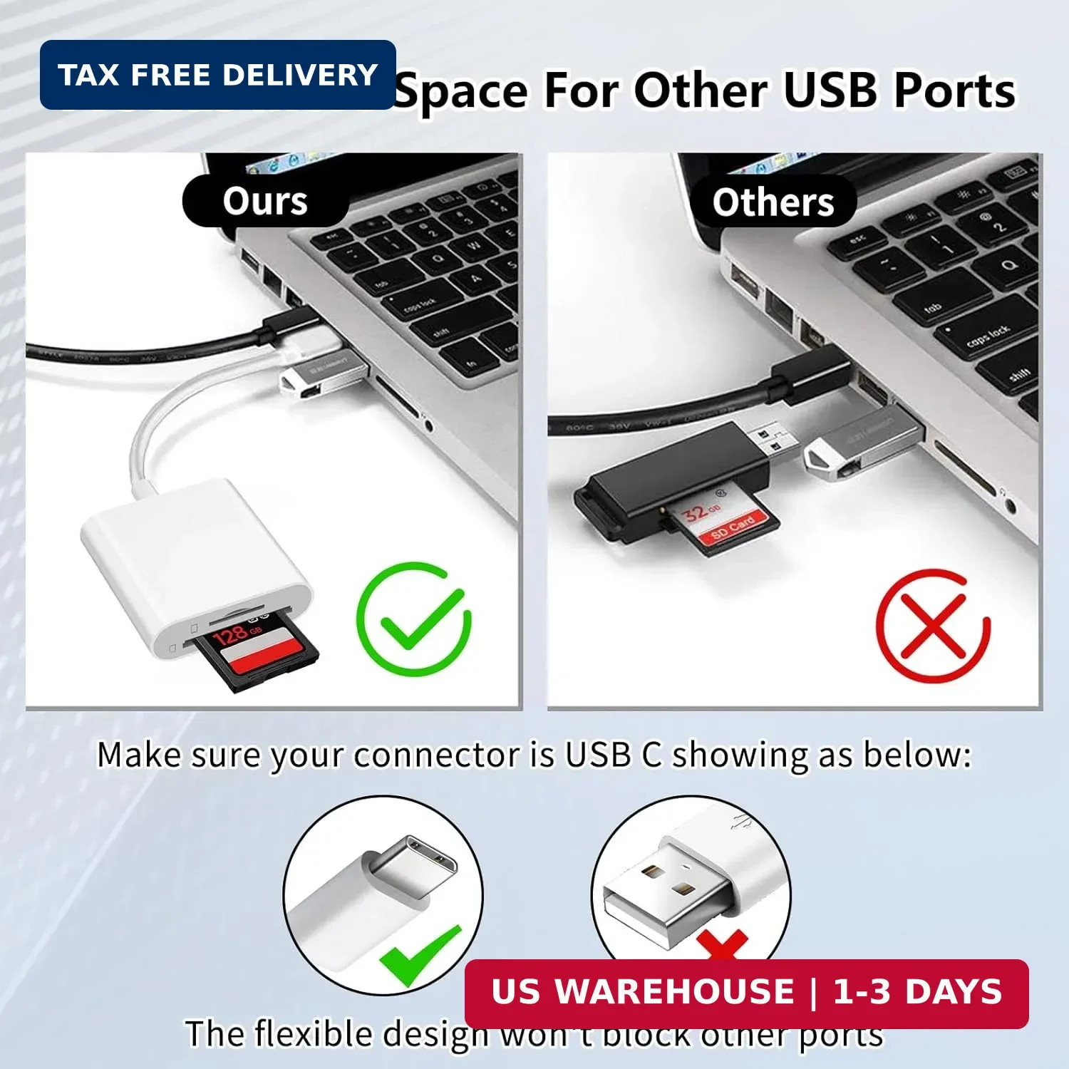 SD Card Reader for iPhone 15/16/17, Sd Card Reader USB C,Micro Sd Card Reader fo