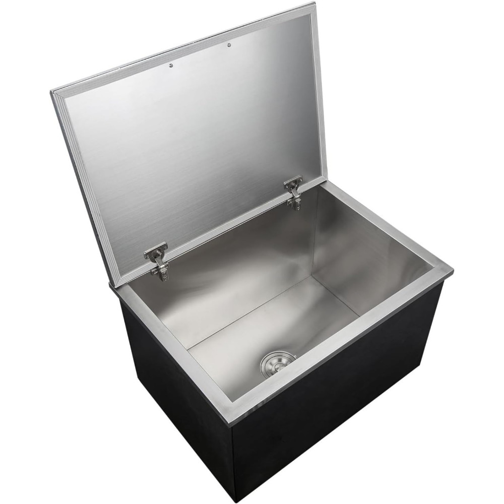 Drop in Ice Chest Stainless Steel with Lid and Drain Pipe 24H Cold Retention
