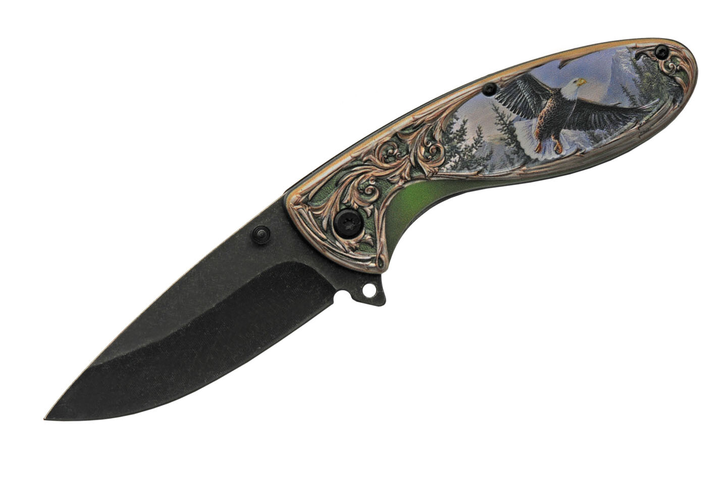 Spring-Assist Folding Knife | Rite Edge Bald Eagle Stainless Steel Blade