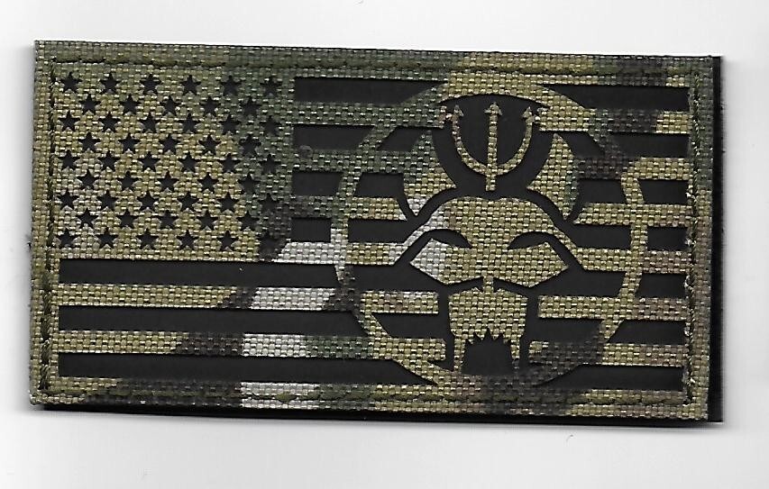 SEAL TEAM BRAVO REFLECTIVE MULTICAM FLAG PATCH