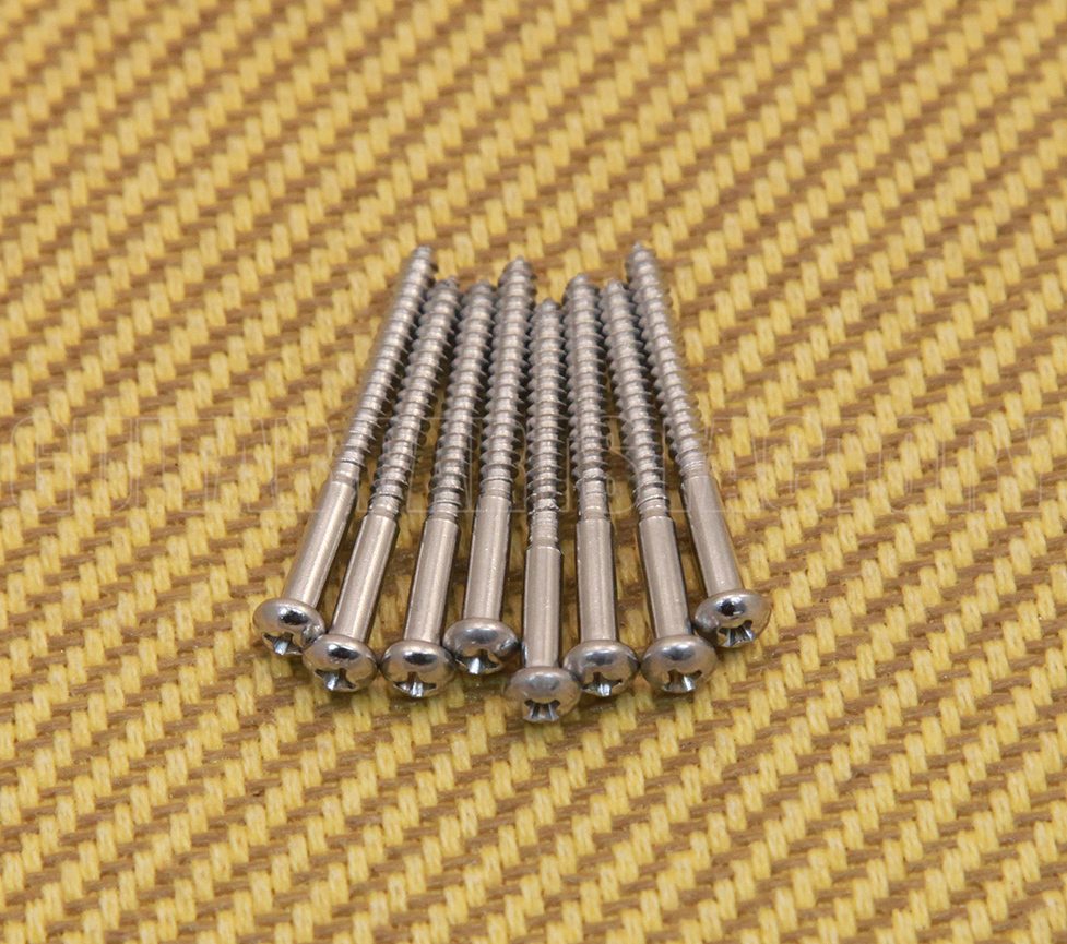 GS-0011-C (8) Chrome Pickup Mounting Screws For Fender® P & Jazz  Bass