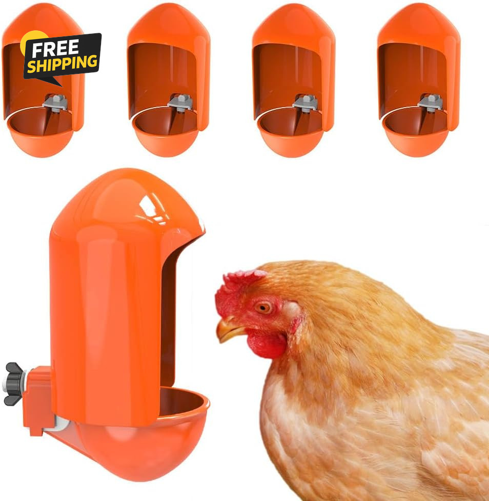 5 Pack Automatic Chicken Waterer Cups Anti Roost Poultry Drinker for Chickens
