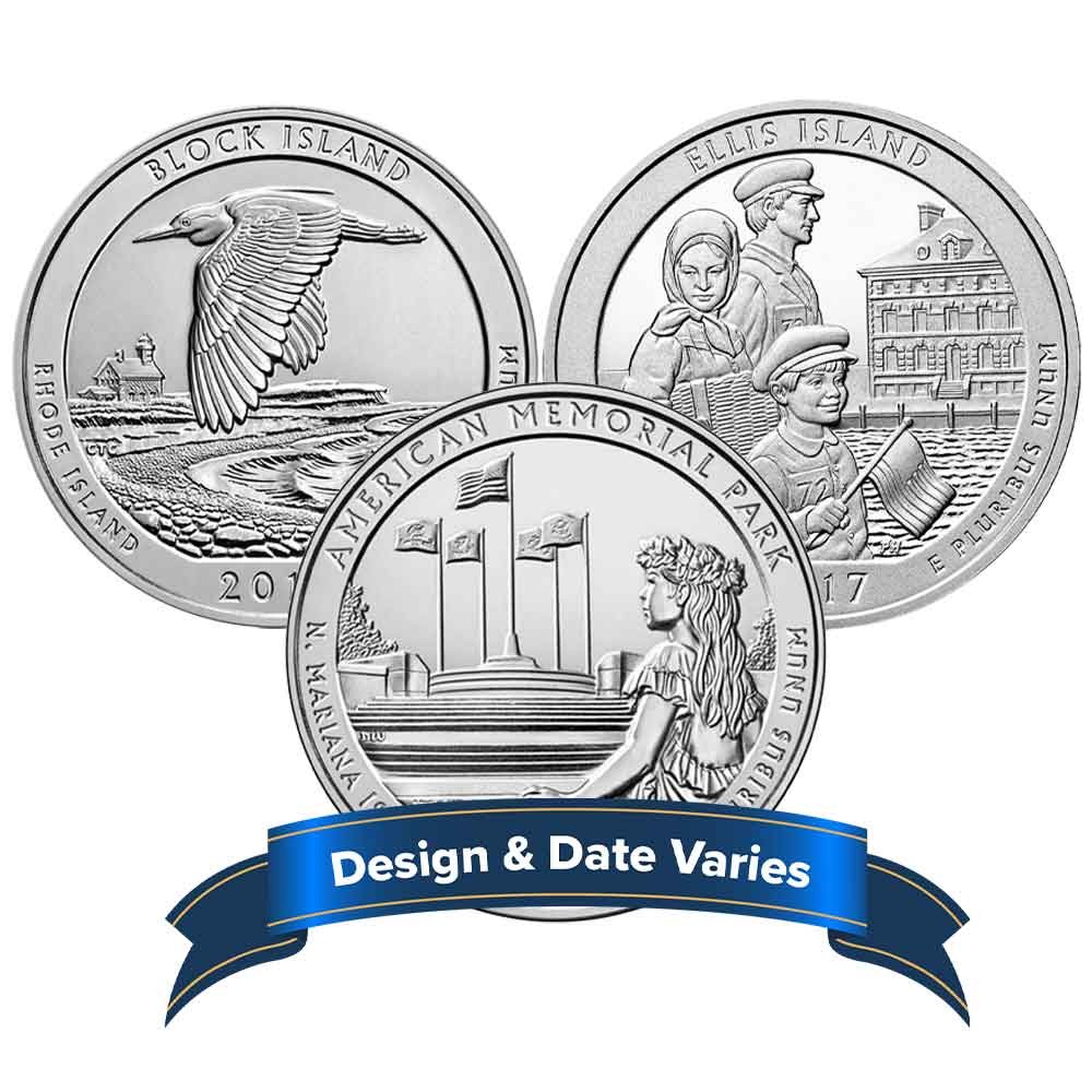 5 oz America the Beautiful Silver .999 Fine Random Date & Design