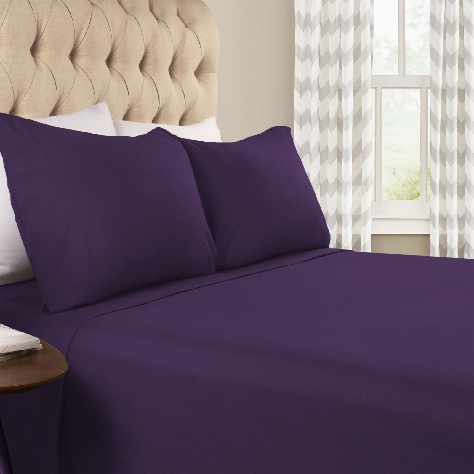 SUPERIOR Flannel-SH Sheet Set, Twin, Purple
