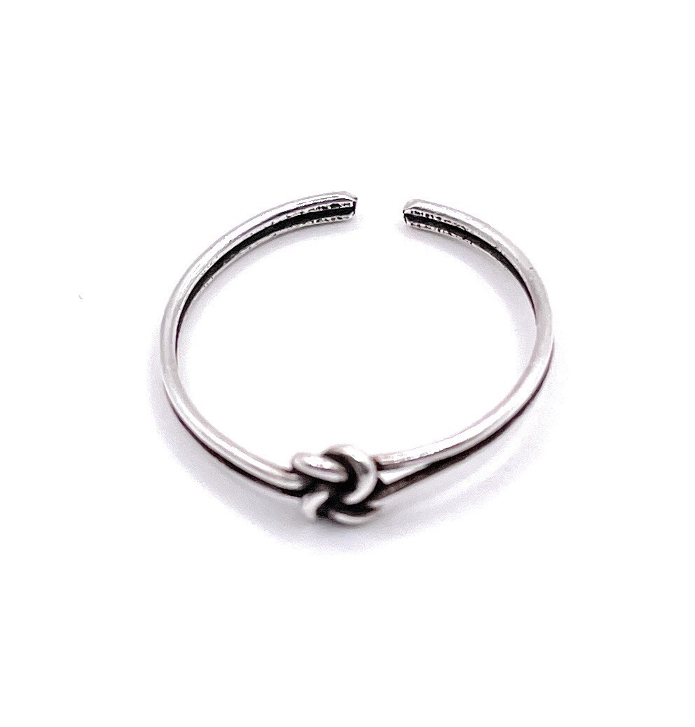 Solid Sterling Silver Wire Wrap Knot Toe Ring Adjustable