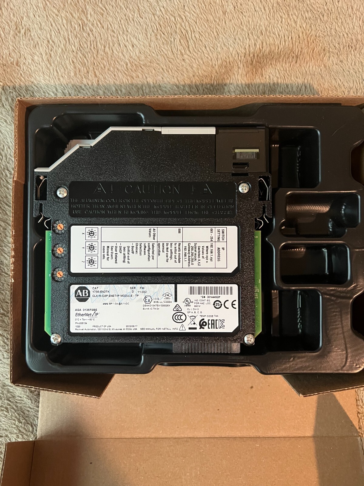 New Allen Bradley 1756-EN2TK CLX HI-CAP ENET/IP Module - TP