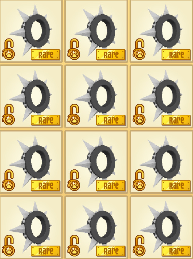 Animal Jam Classic AJ Black Long Spiked Collar Solid (READ DESC before buying)