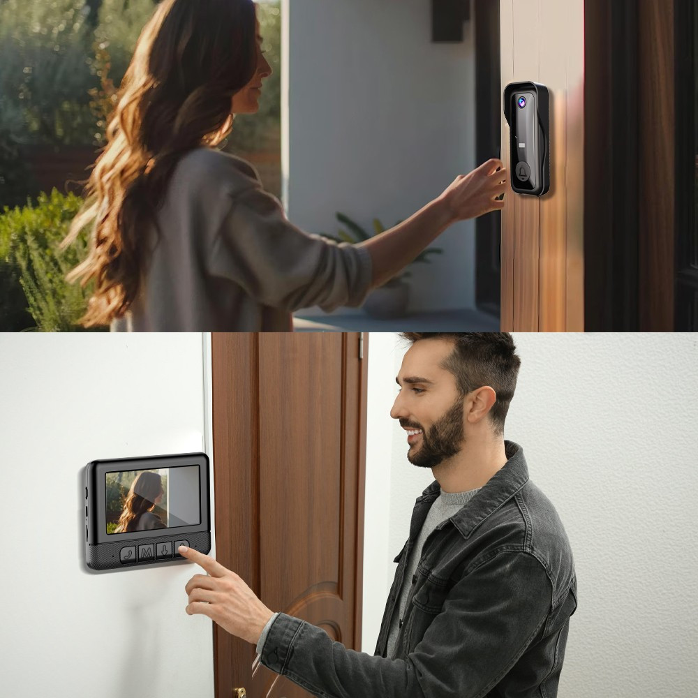 KEPEAK Wireless Doorbell Camera Black