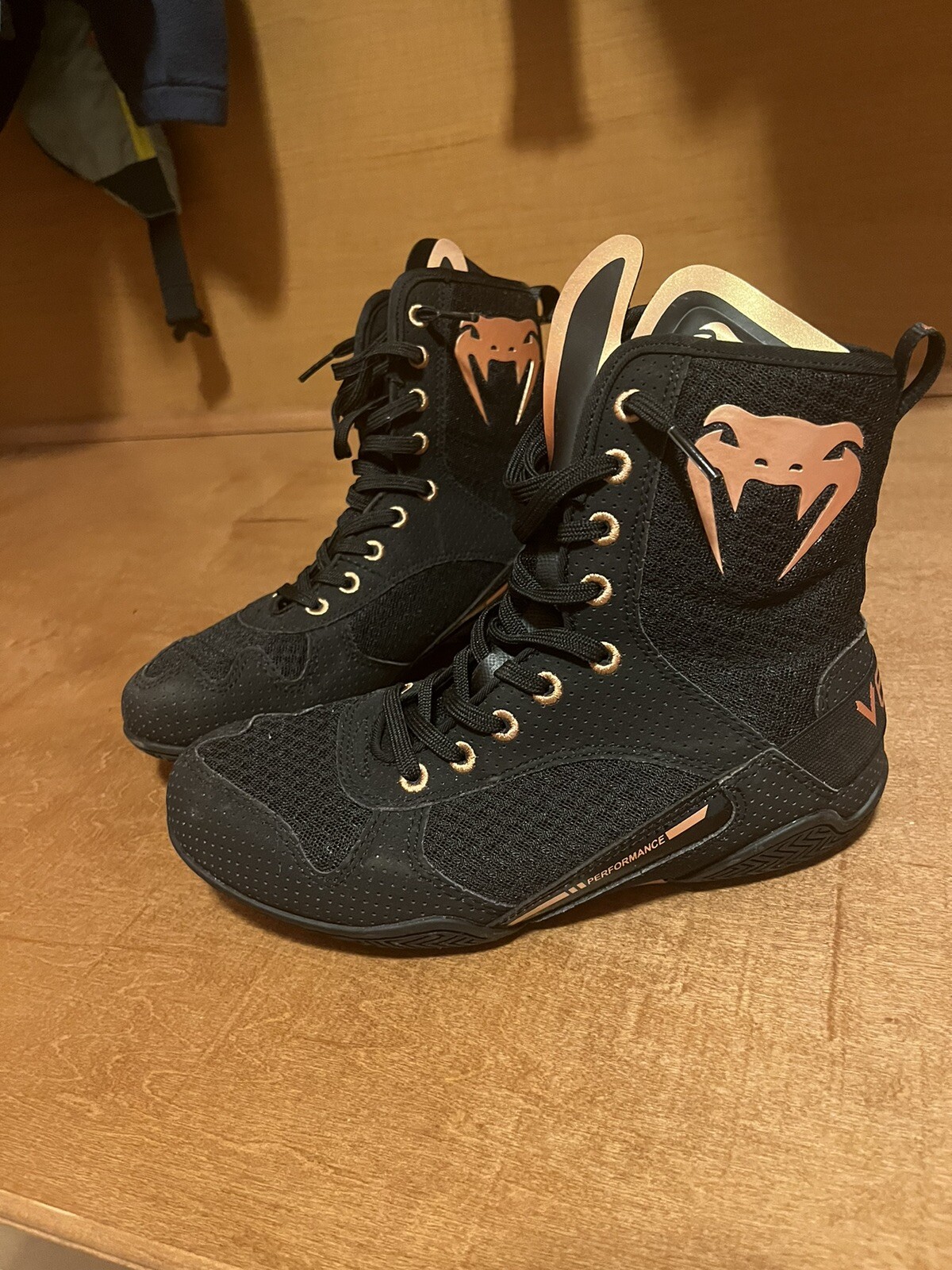 Venom Elite Boxing Shoes - Black/Bronze (6.5 Mens)