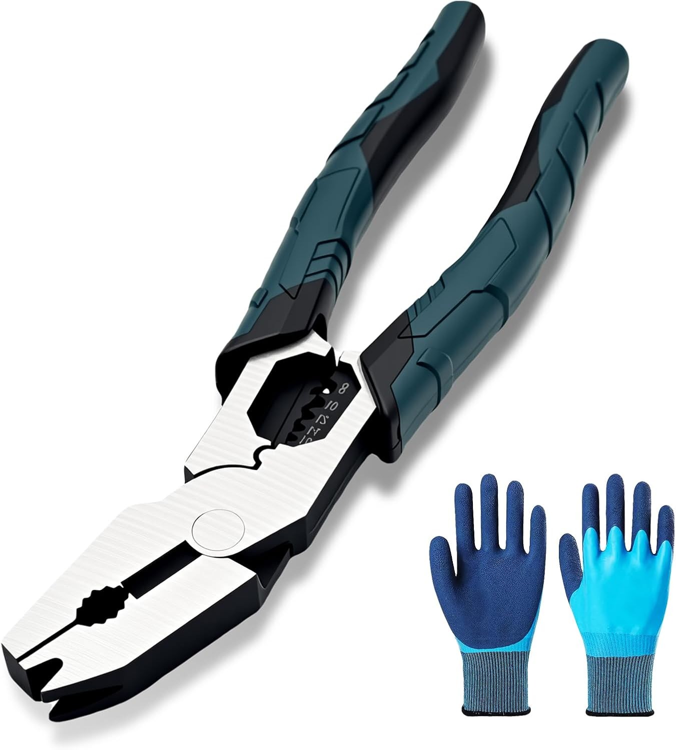 Industrial Wire Cutting Pliers,V-Shaped Head | 9-in-1 Heavy-duty wire cutter wit
