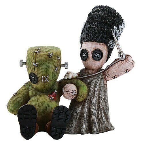 Pinhead Monster Frankenstein and Bride Love Resin Figurine