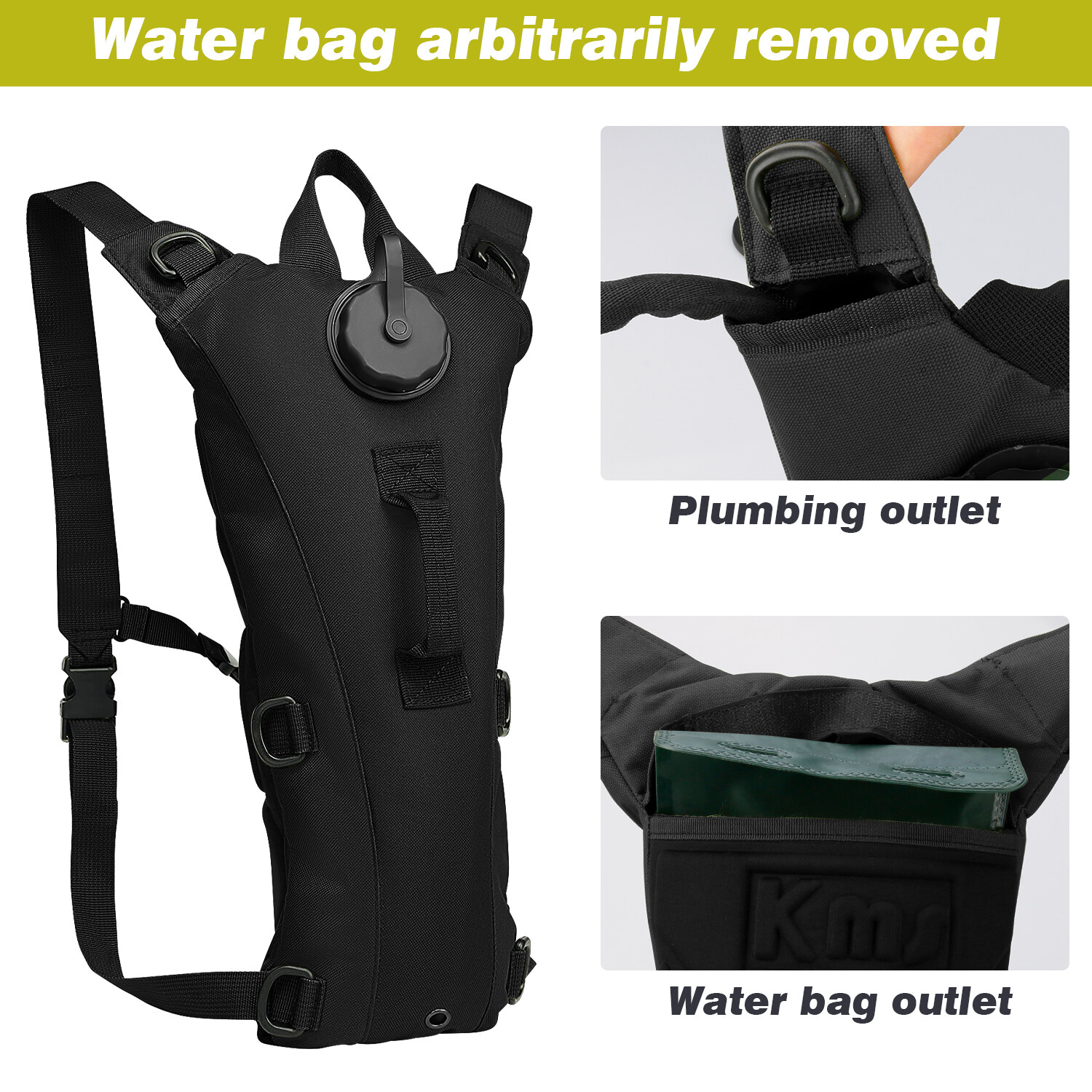 Camping Hydration Backpack, Lightweight Water Backpack with 3L Water Bladder Bag