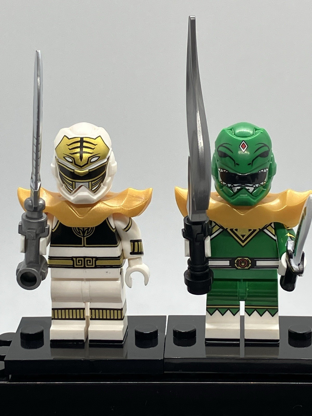 Green And White Custom Power Rangers Mini Figure Set