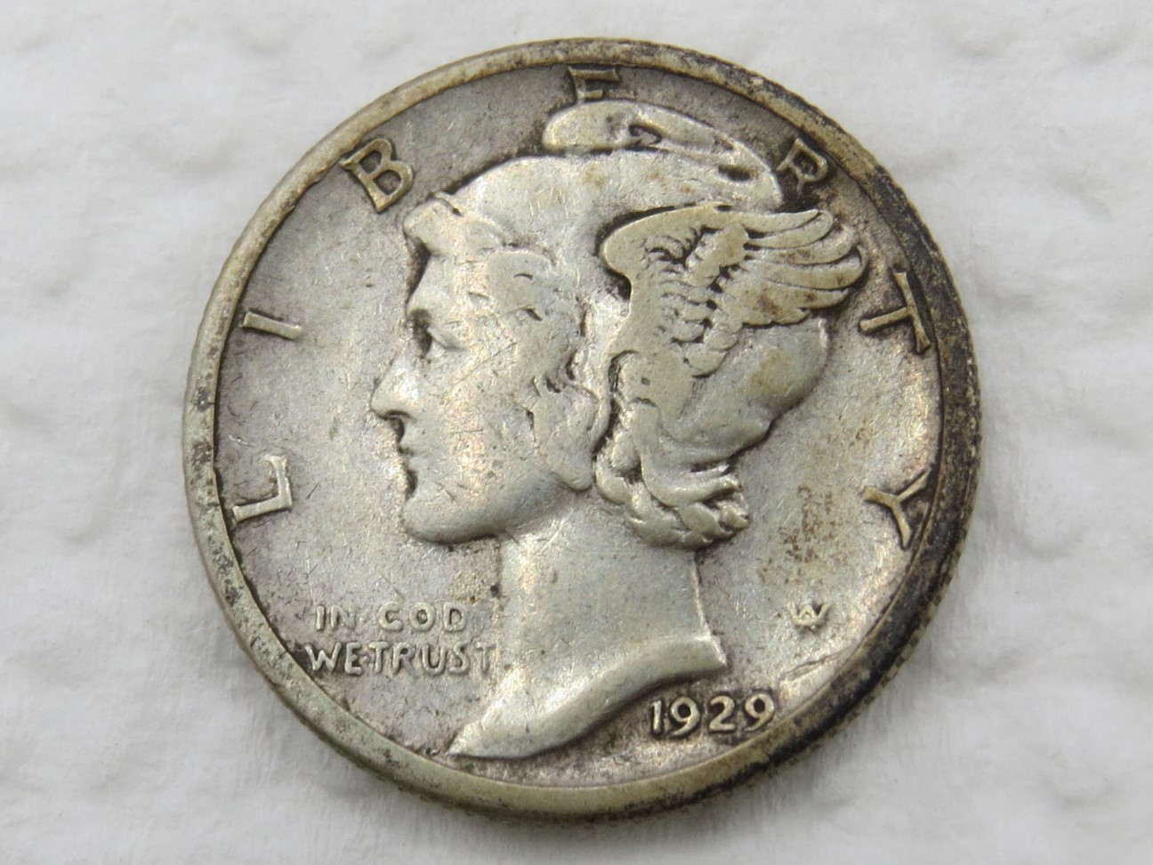 1929 S Mercury Dime - VF+ - 90% Silver 10 Cent US Coin - Better Date