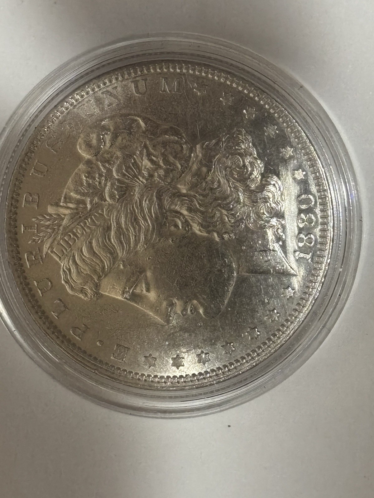1880 Morgan Silver Dollar $1 8/7 Variety Silver 0.9 Business Strike Uncertified