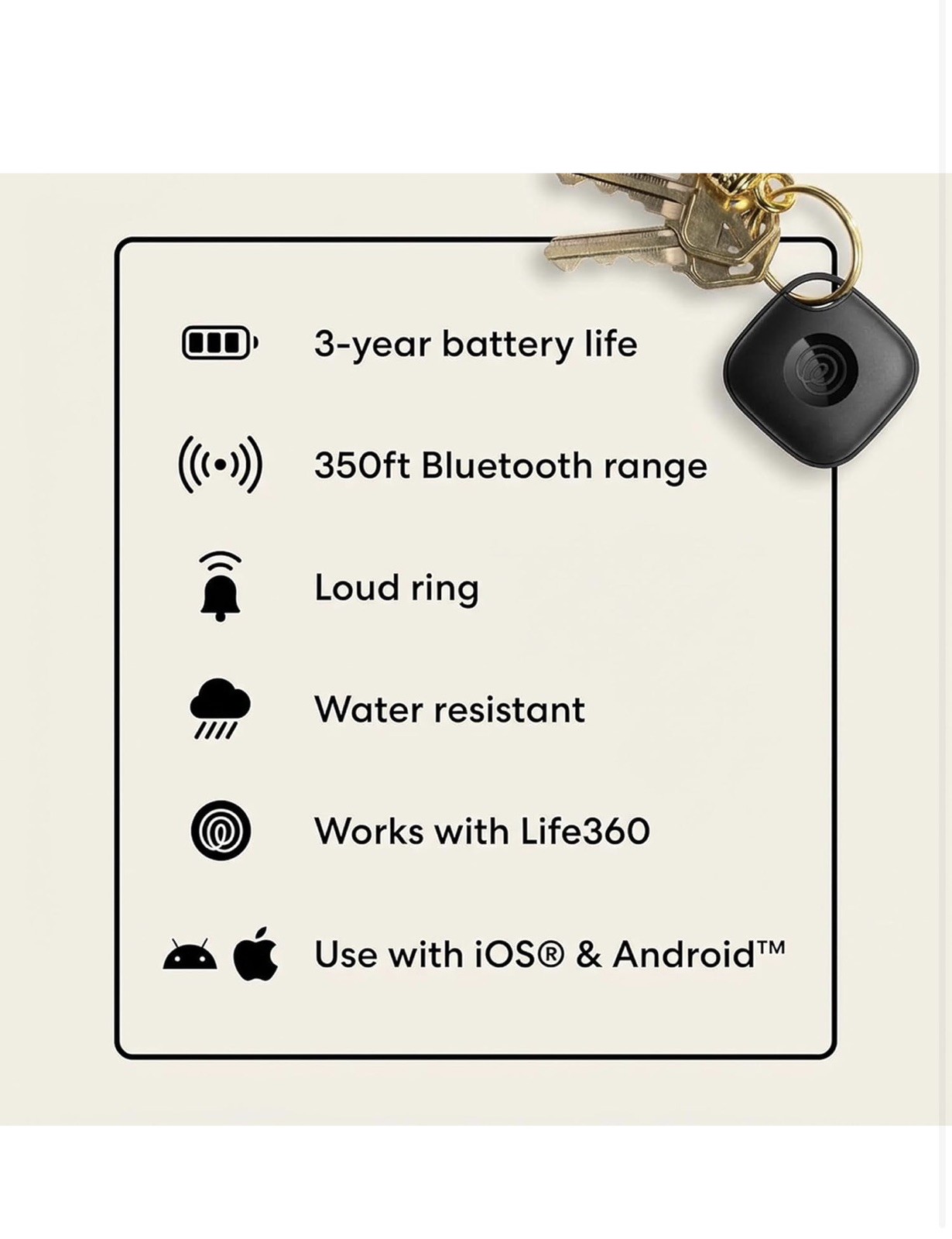 Tile By Life360 Mate Bluetooth Trackers 2 Pack Black/White New