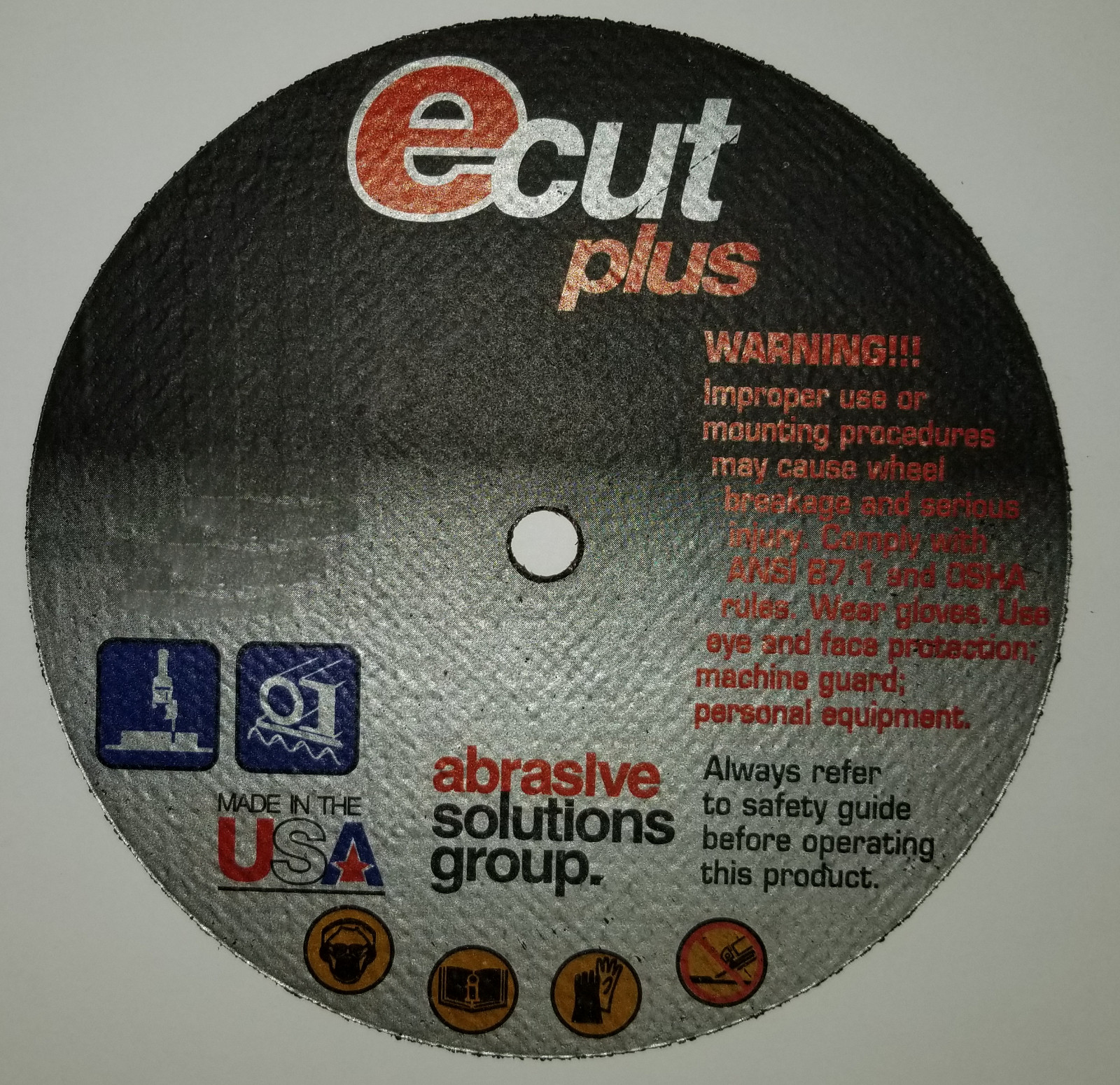 ECUT PLUS 76421 TYPE 1 CUTTING WHEEL 4" X .045" X 5/8" CUTOFF WHEEL BOX OF 25