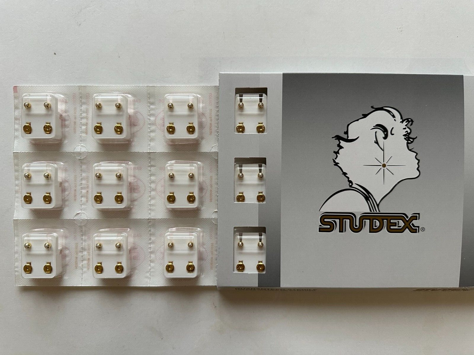 Studex Ear Piercing Gold Plated Regular White Pearl 4MM 12 Pairs R301Y