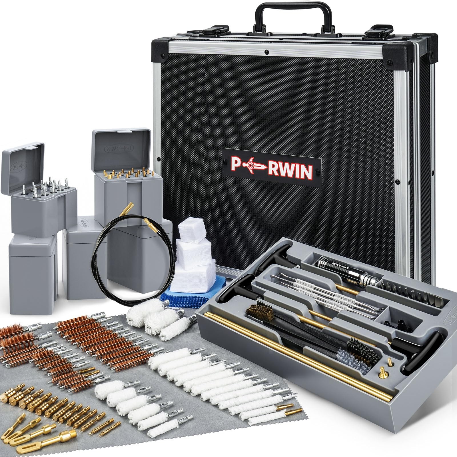 Perwin Universal Gun Cleaning Kit Deluxe For All Caliber Pistol Rifle Handgun