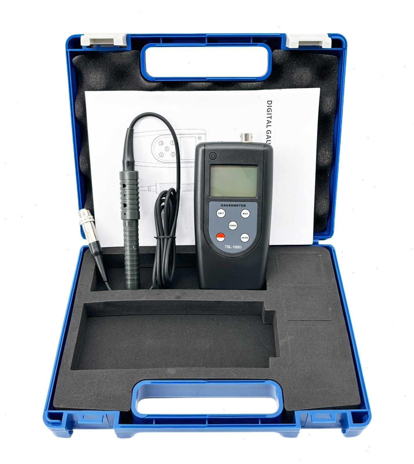 Portable Tesla Meter with Measurement/Peak Retention, mT/Gs Unit Conversion
