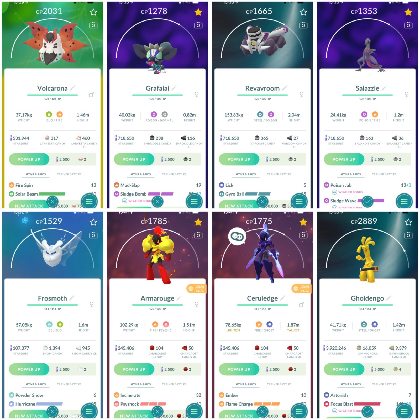 Volcarona, Frosmoth, Salazzle, Kingambit , Revavroom, Ceruledge, Amarouge Tr-de