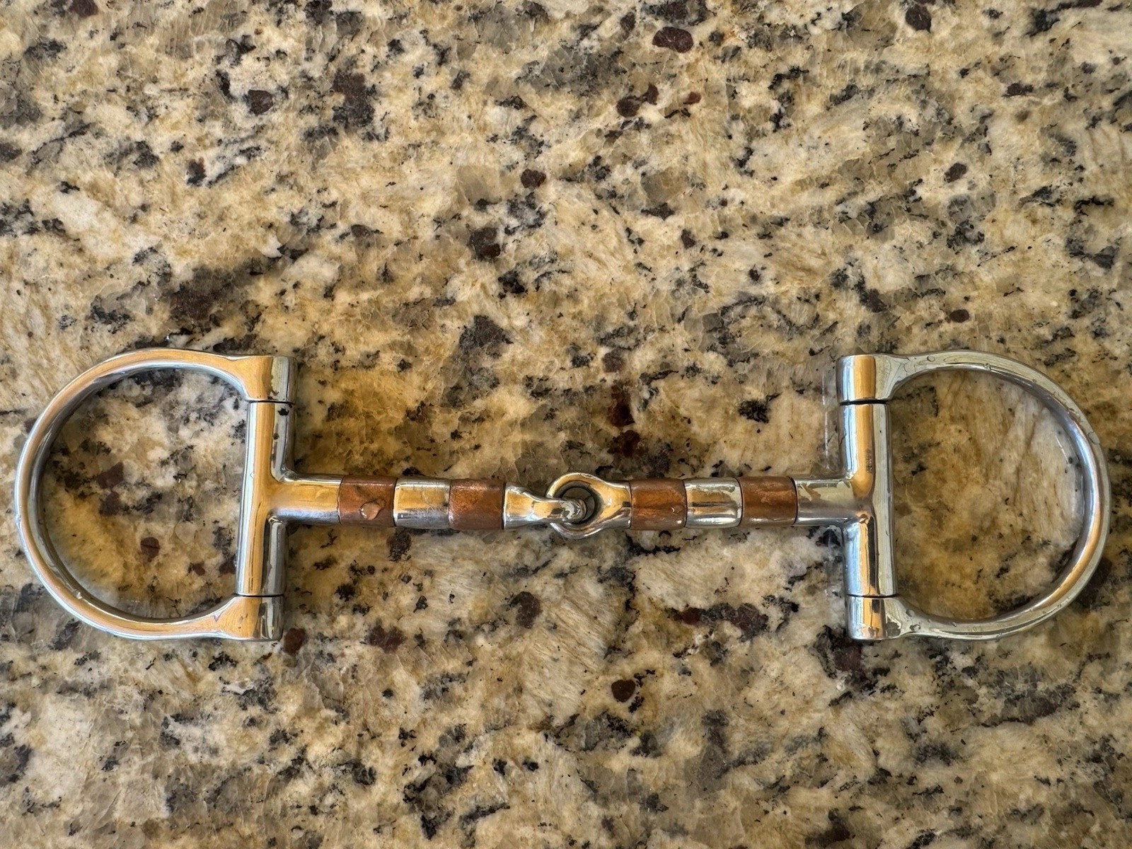 D-ring snaffle bit stainless steel  5 in Copper Rollers