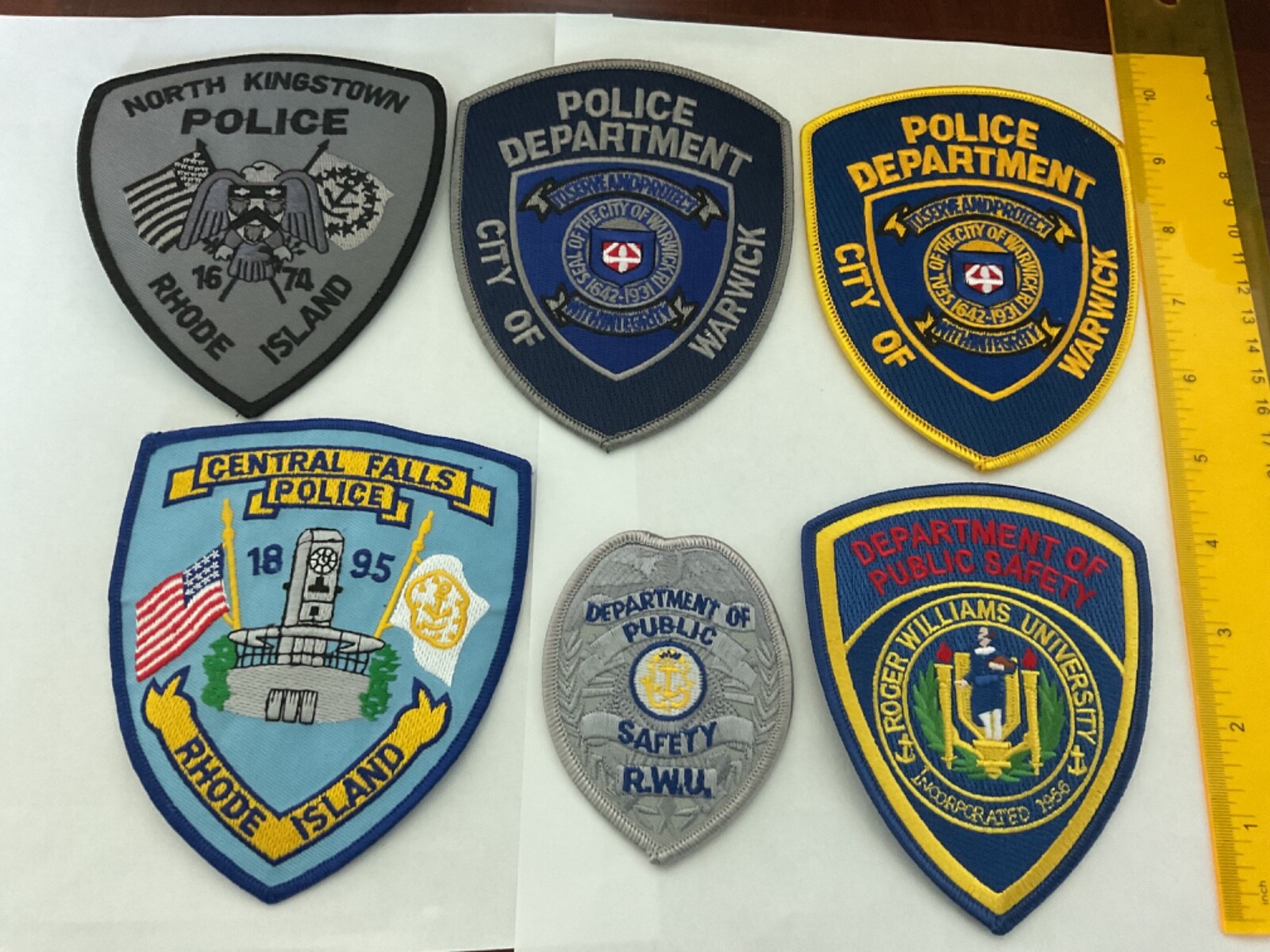 Police ,LawEnforcement Rhode Island collectors Patch Set 6 new full size
