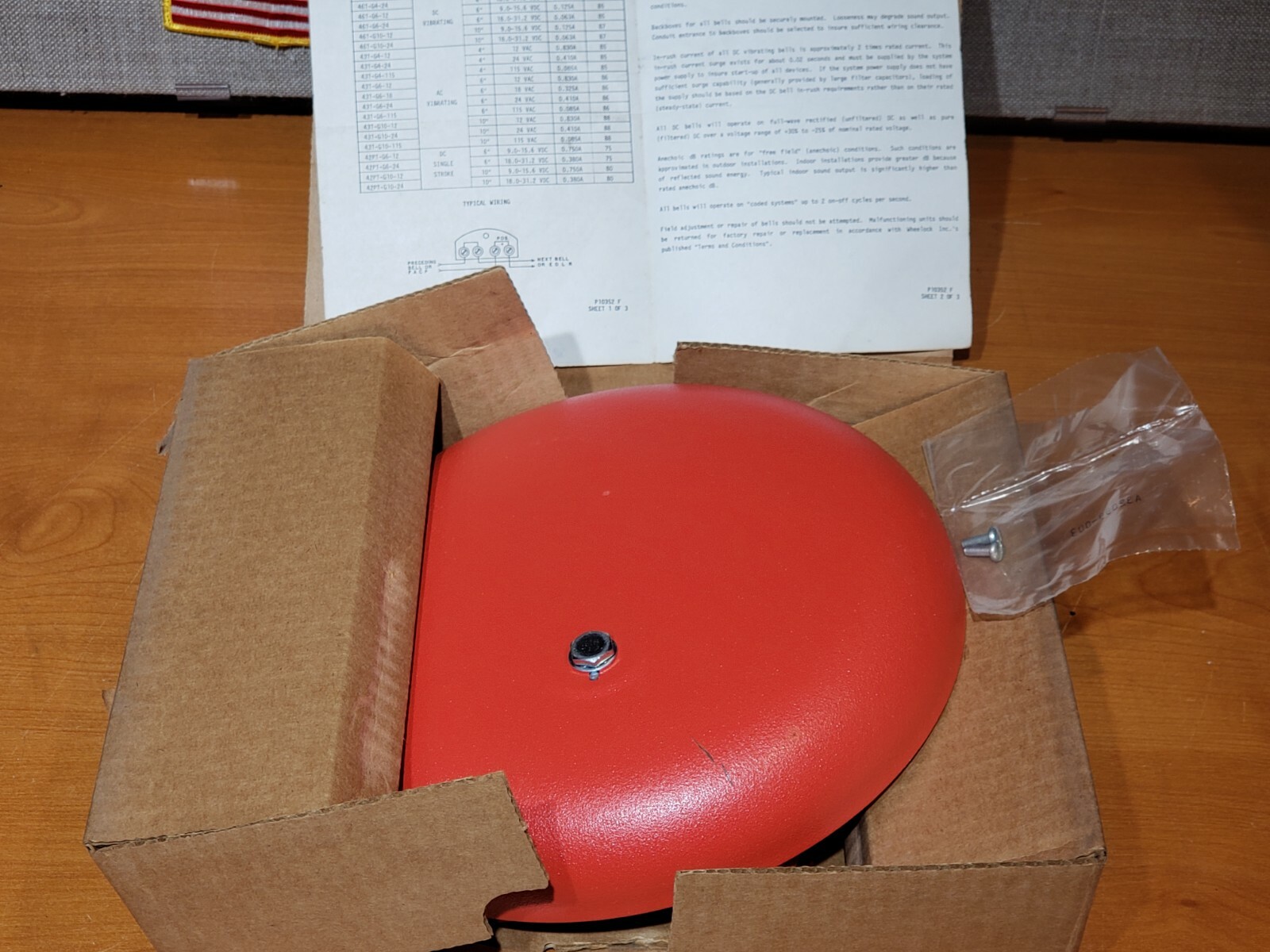 NEW Wheelock 10" Red Fire Alarm Bell 43T-G10-115-R Indoor Outdoor 115VAC UL