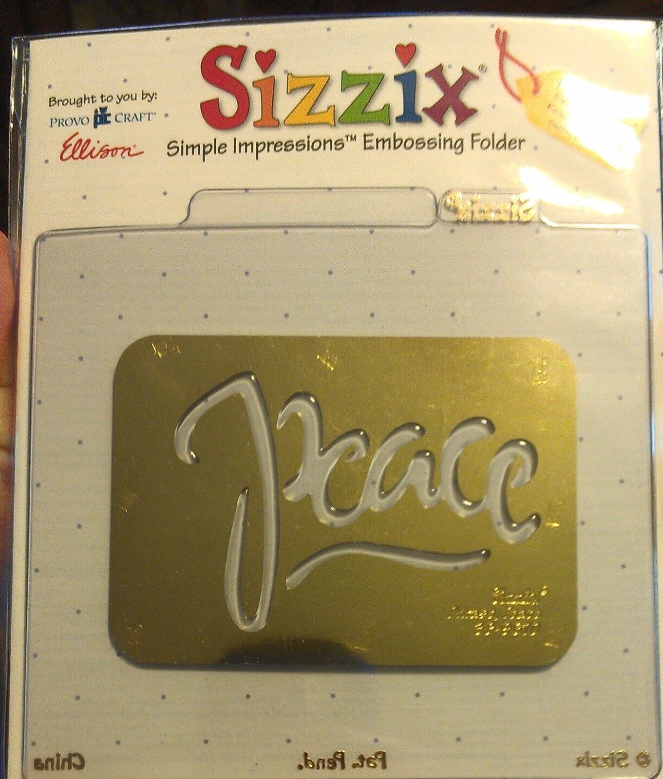 Sizzix Ellison Peace Love Craft Scrapbook Brass Embossing Folder 38-9670  NEW