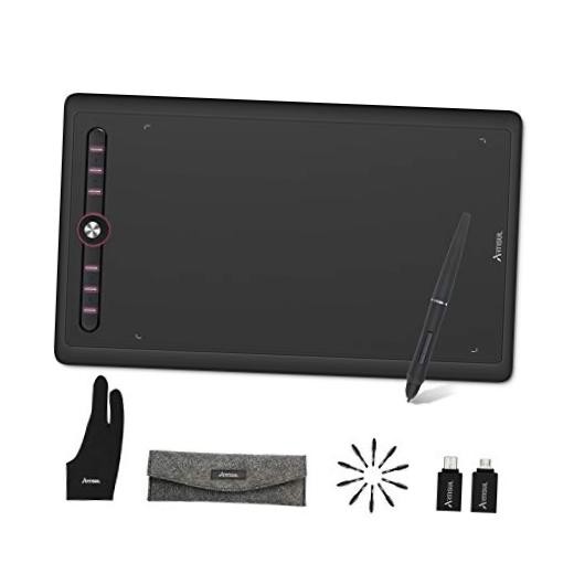 M0610Pro Drawing Tablet, 10x6 Inch, Tilt Support, Scroll Wheel | Battery-Free
