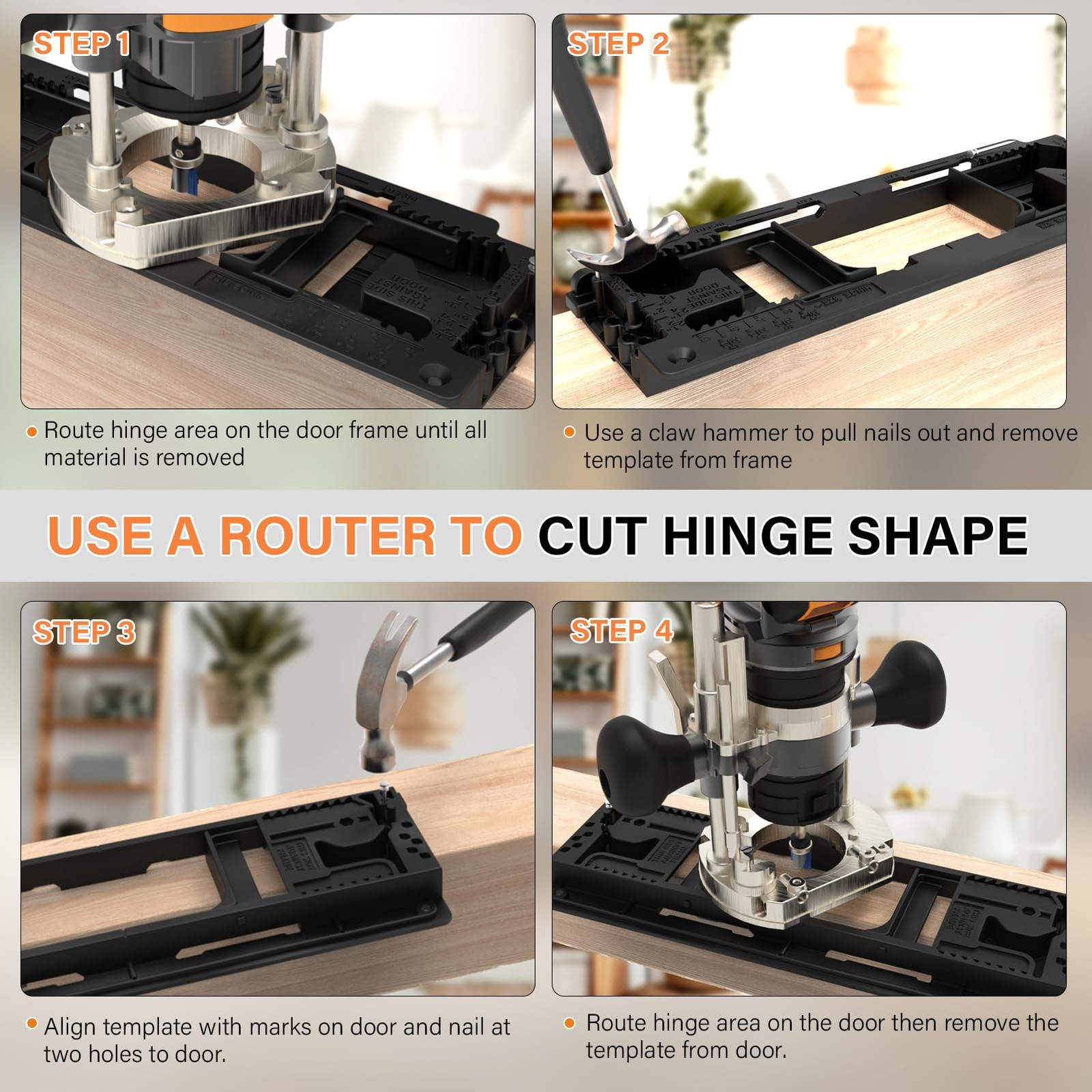 Door Hinge Jig, Door Hinge Mortiser Hinge Installation Kit, Hinge Jig for Doo...