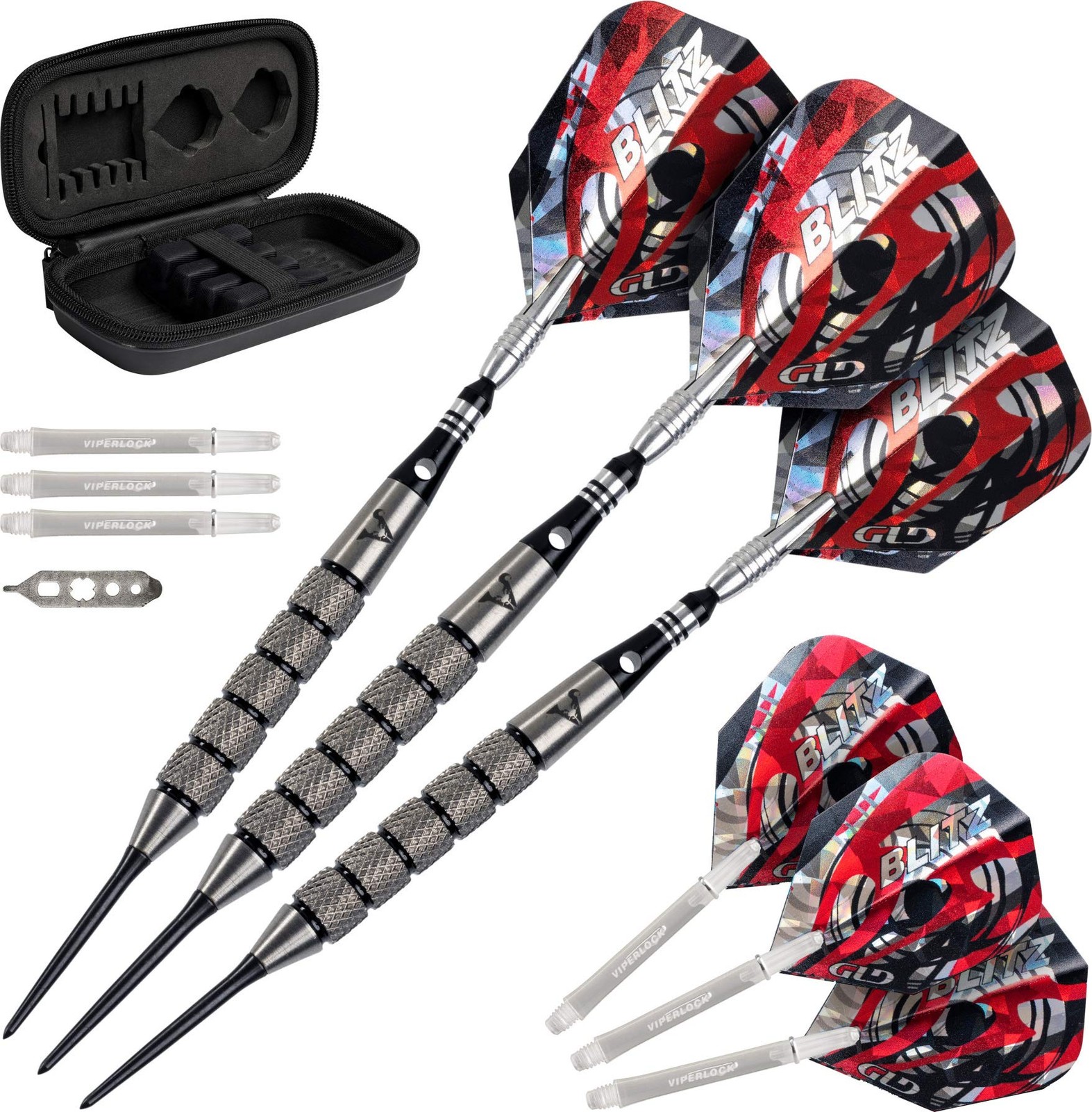 Viper By Gld Products Viper Blitz 95 Tungsten Steel Tip Dart Set Storage/Travel