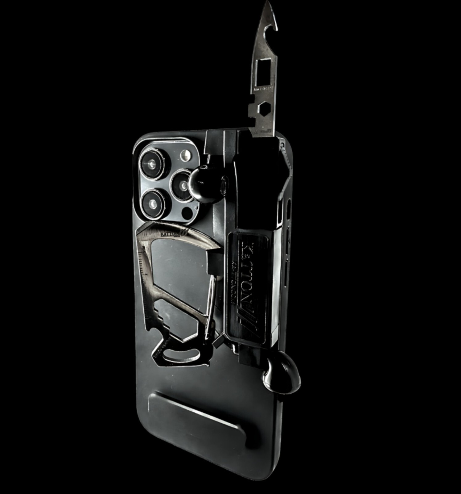 KaTTON Phone Case for iPhone 14 Includes Removable Multitool & Multi Carabiner