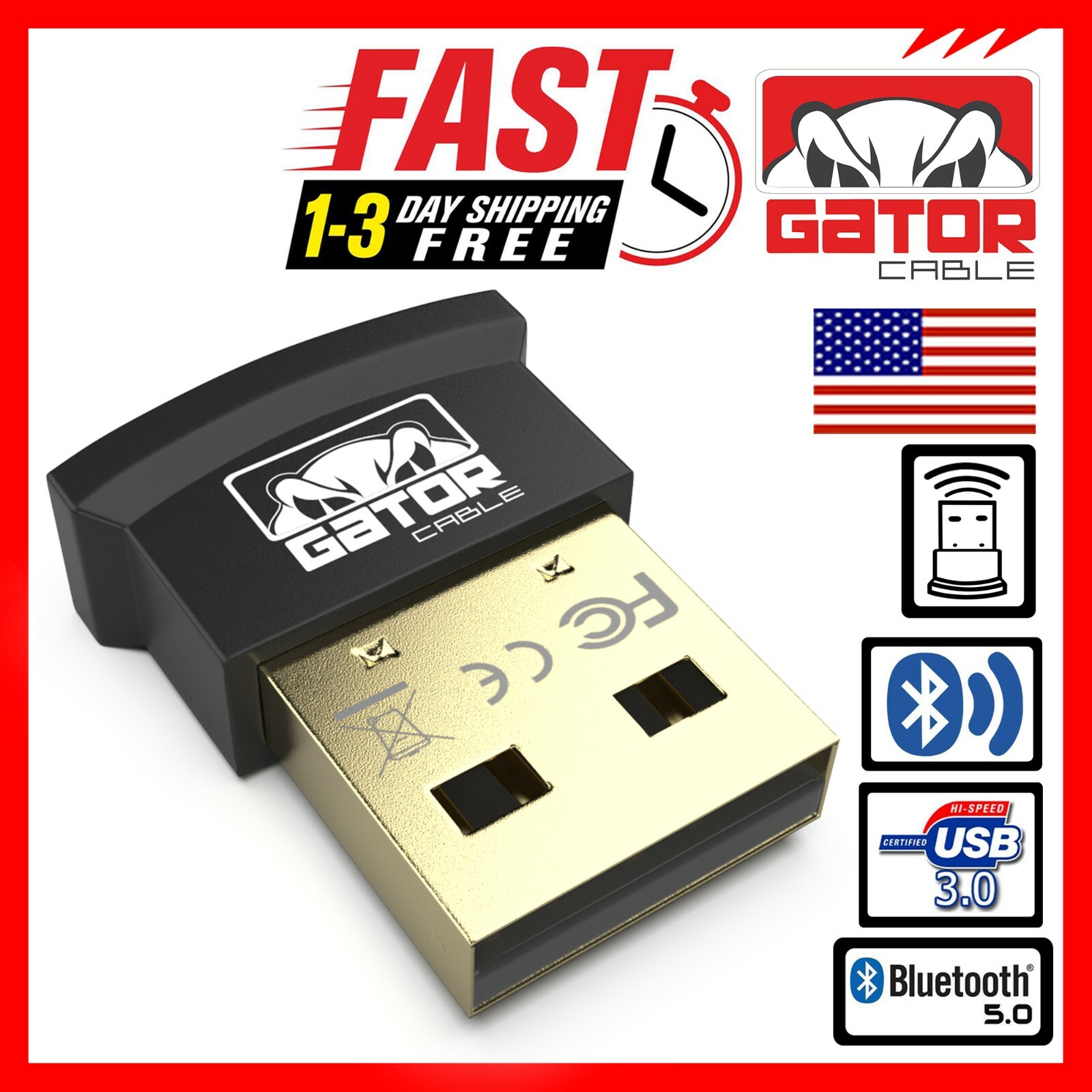 USB 3.0 Bluetooth 5.0 Dongle Adapter Wireless Receiver for PC Laptop NoteBook