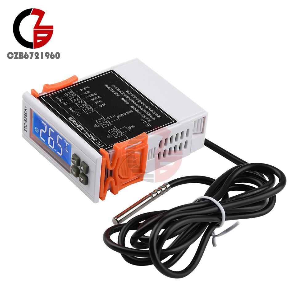 Digital Temperature Controller STC-8080A+ Refrigerator Thermostat 12/24/220V