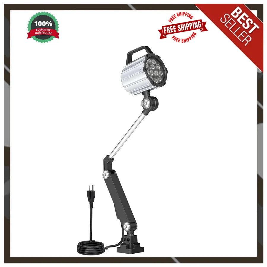 18W LED Articulating Work Light 1800 Lumens for Lathe Drill Press 110-220V