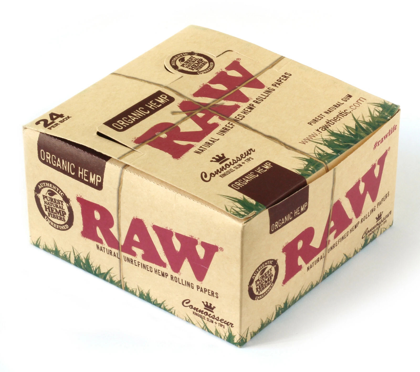 1 box RAW CONNOISSEUR King Size Unrefined Organic Hemp Rolling papers + TIPS