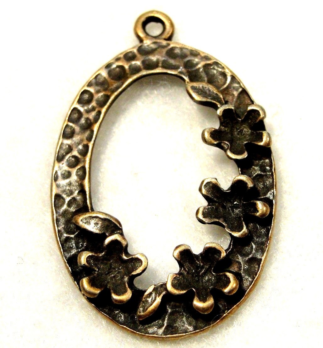 10Pcs. Tibetan Antique Copper FLOWER  RING Charms Pendants Earring Drops FL18