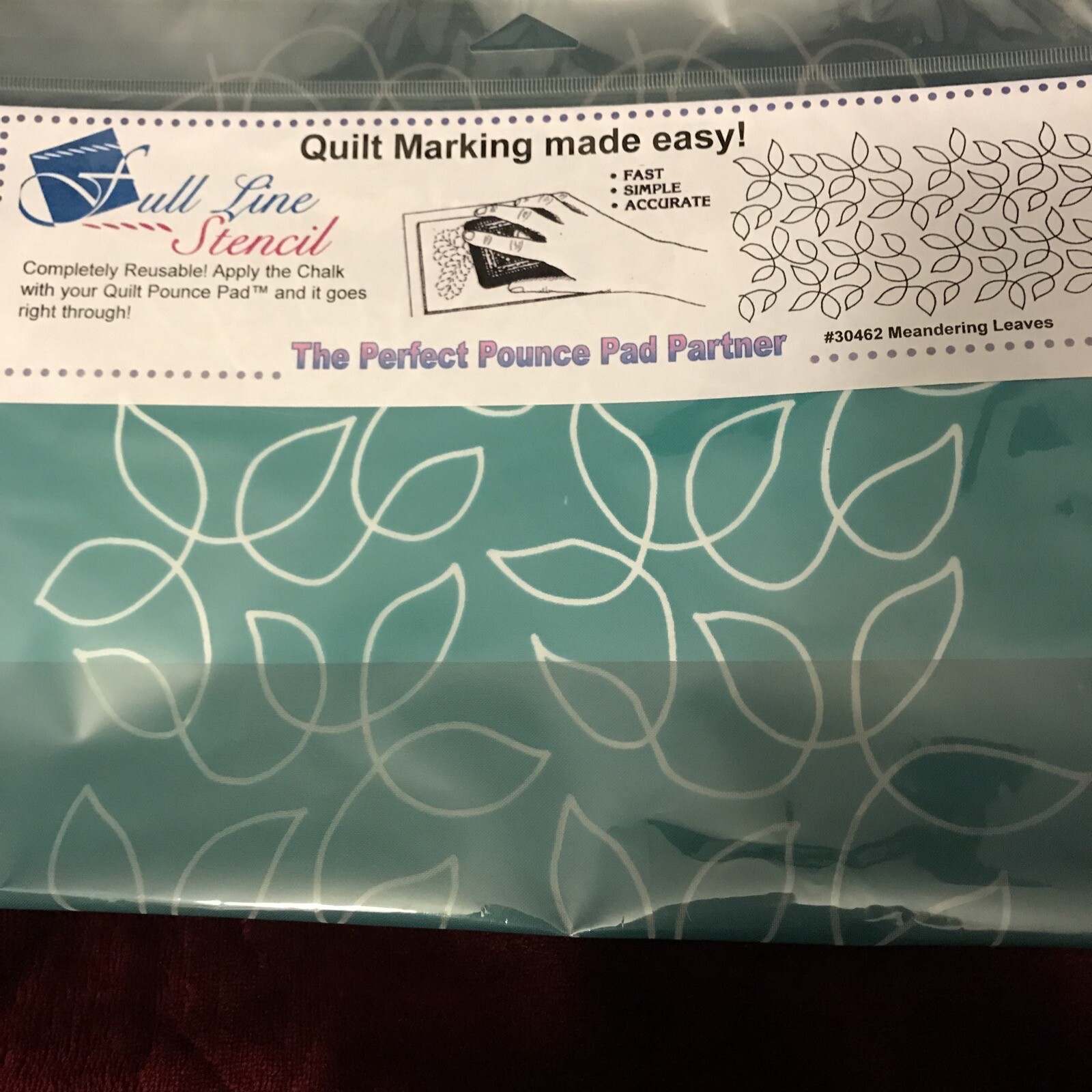 Full Line Stencil #30462 MEANDERING LEAVES The Perfect Pounce Pad Partner NEW
