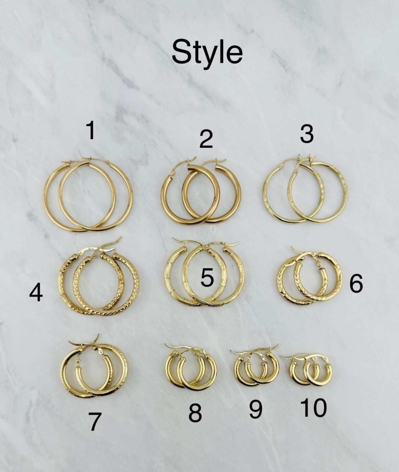 Real 10k Gold Earrings Hoop men women or girl - Arracadas en oro hombre mujer