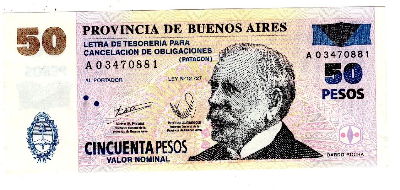 ARGENTINA 50 PESOS 2006 PATACON PS 2313. XF+ CONDITION. 6RW 02FEB
