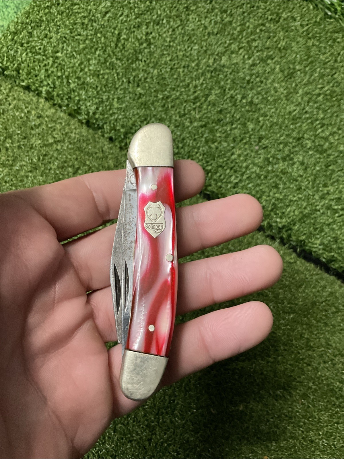 Vintage Buck Creek Pocket Knife Solingen 2 Blade Germany ( 1 Tip Broken )