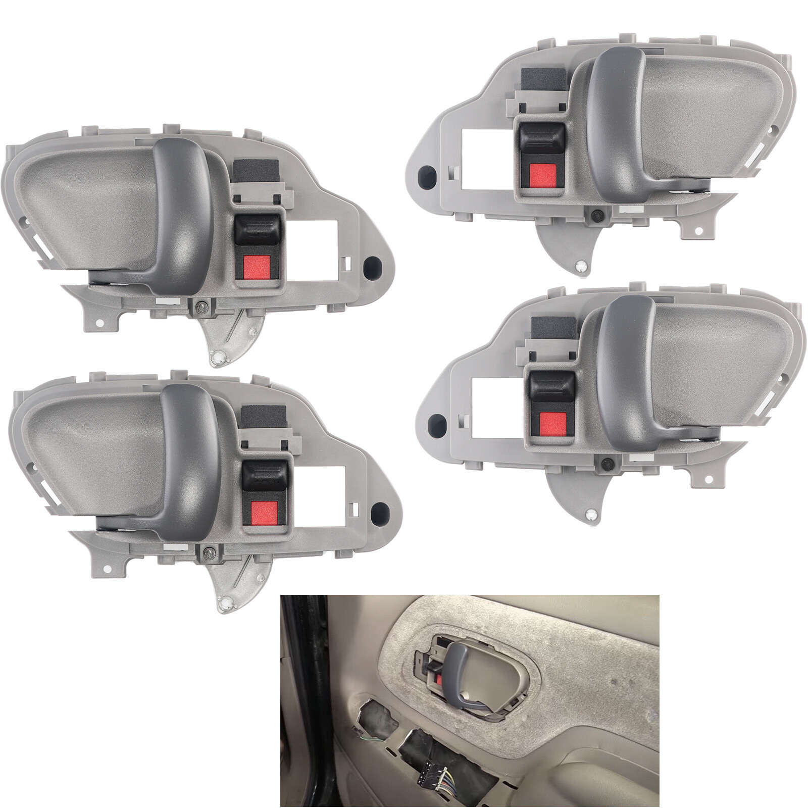 Interior Door Handle For 95-00 Chevrolet K1500 MGC Front and Rear LH and RH Gray