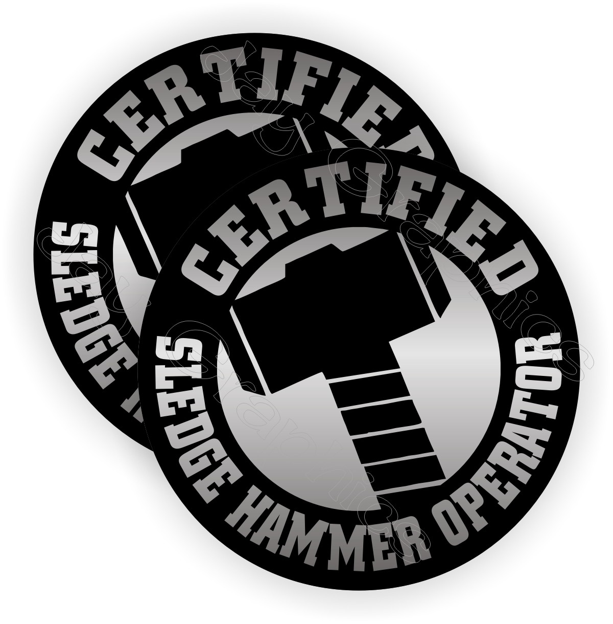Sledge Hammer Operator Funny Hard Hat Stickers  Helmet Decals Laborer Labels