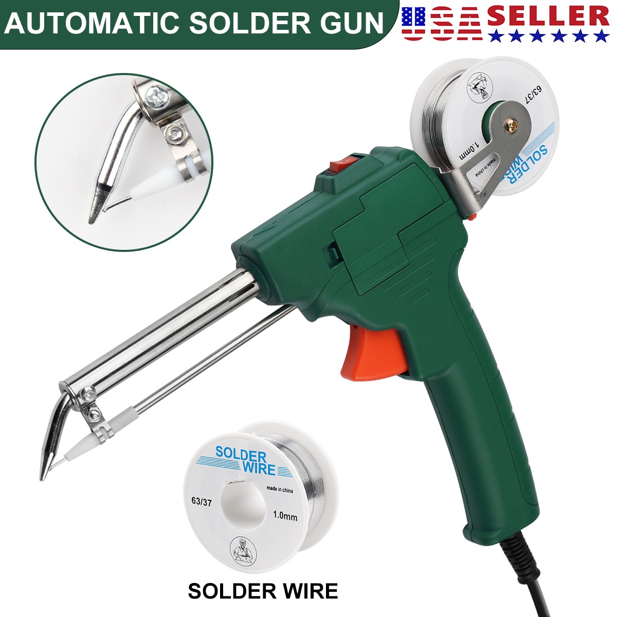 Electric Auto Soldering Iron Gun Kit Hand-Held Tweezers Wire Welding Tool 60 W