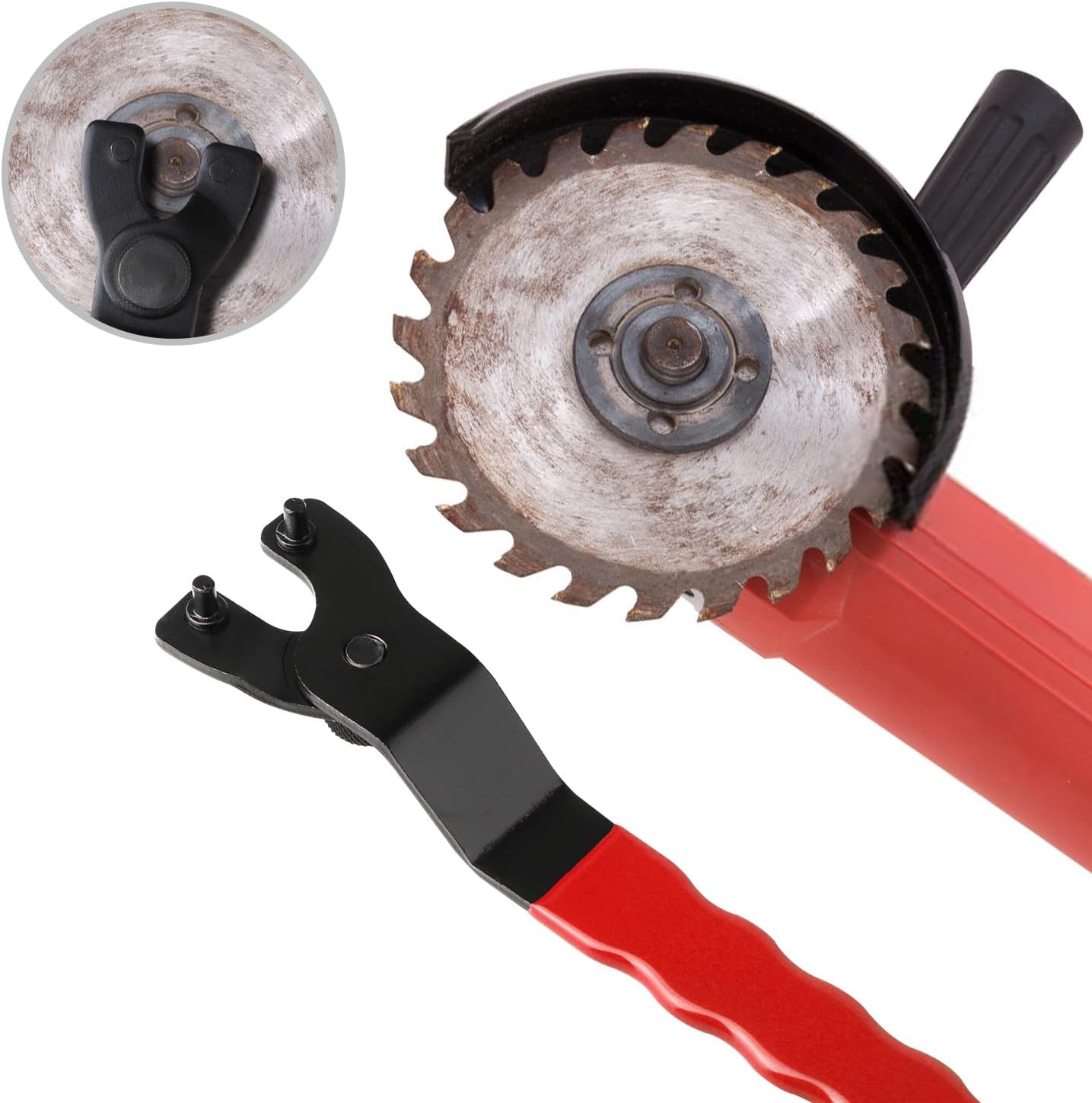 Adjustable Pin Wrench for Angle Grinder Machine,Grinder Spanner ​Wrench (Red)